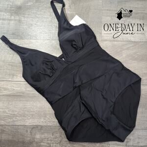 Decorus Mesh Cut Out One Piece Swimsuit Size L